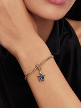 Sea Turtle Murano Glass Dangle Charm - 14k gold plating