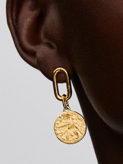 Swallow Medallion Charm - 14k gold plating