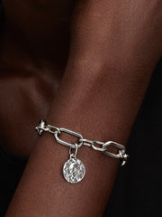 Skull Medallion Charm - Sterling silver