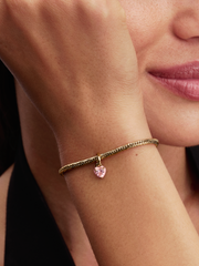 Pink Chakra Heart Mini Dangle Charm - 14k gold plating