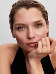 Pavé Cuban Chain Ring - 14k gold plating