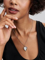 Engravable Openable Heart Tag Pendant - Sterling silver