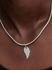 Engravable Angel Wing Tag Pendant - Sterling silver