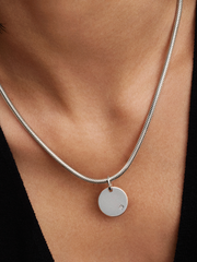 Engravable Lab-Grown Diamond Tag Pendant - 0.012 ct TW, Sterling silver