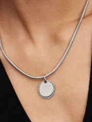 Engravable Round Tag Pendant - Sterling silver