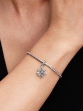 Opalescent Snowflake Double Dangle Charm - Sterling silver