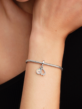 Opalescent Infinity Double Dangle Charm - Sterling silver