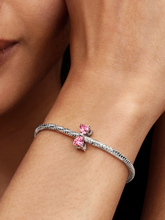 Pink Bow Charm - Sterling silver