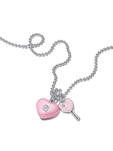Heart Key & Padlock Necklace Set