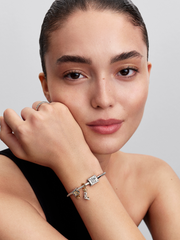 Disney Princess Tiana Water Lily Lab-grown Diamond Charm - 0.012 ct TW, Sterling silver, 14k gold plating