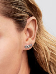 Halo Heart Trilogy Stud Earrings - Sterling silver