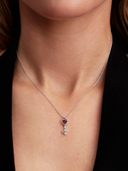 Elevated Heart Key Collier Necklace - Sterling silver