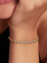 Triple Stone Heart Bracelet - 14k gold plating