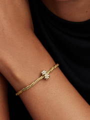 White Daisy Flower Spacer Charm - 14k gold plating