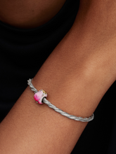 Pink Tulip Charm - Sterling silver, 14k gold plating
