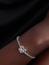 Entwined Heart & Butterfly Charm - Sterling silver