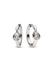 FINAL SALE - Pandora Infinite 14k White Gold Lab-grown Diamond Hoop Earrings - 0.50 ct TW, 14k white gold