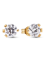 FINAL SALE - Pandora Nova 14k Gold Lab-grown Diamond Earrings - 2.00 ct TW, 14k gold
