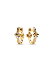 FINAL SALE - Disney Mickey Mouse & Minnie Mouse Sparkling Hoop Earrings - 14k gold plating