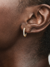Sparkling Row Eternity Hoop Earrings - 14k gold plating
