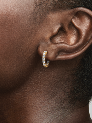 Sparkling Row Eternity Hoop Earrings - 14k gold plating