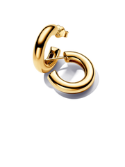 Round Open Hoop Earrings - 14k gold plating
