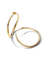 Organically Shaped 42 mm Open Hoop Earrings - 14k gold plating