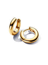 Round Hoop Earrings - 14k gold plating