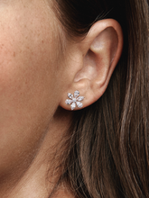 Sparkling Herbarium Cluster Stud Earrings - 14k rose gold plating