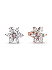 Sparkling Herbarium Cluster Stud Earrings - 14k rose gold plating