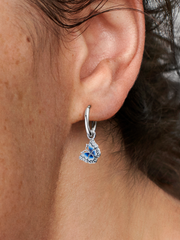 Blue Butterfly Hoop Earrings - Sterling silver