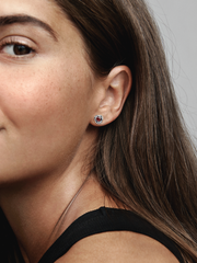January Red Eternity Circle Stud Earrings - Sterling silver