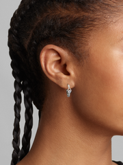 FINAL SALE - Pandora Infinite Sterling Silver Lab-grown Diamond Hoop Earrings - 0.20 ct TW, Sterling silver