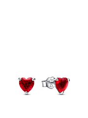 Red Sparkling Heart Tennis Jewelry Set