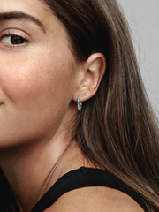 Pandora Moments Small Charm Hoop Earrings - Sterling silver