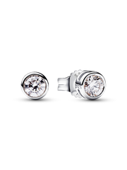 Pandora Era Bezel Lab-grown Diamond Pendant Necklace and Earrings set 0.45 carat tw Sterling Silver