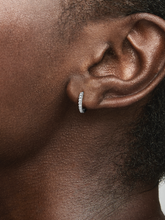 Sparkling Huggie Hoop Earrings - Sterling silver