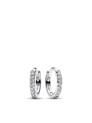 Sparkling Huggie Hoop Earrings - Sterling silver