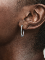 FINAL SALE - Pandora Timeless Pavé Single-row Hoop Earrings - Sterling silver