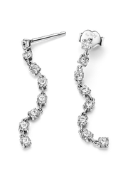 FINAL SALE - Sparkling Eight Stones Drop Earrings - Sterling silver