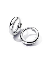 Round Huggie Hoop Earrings - Sterling silver