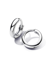 Round Huggie Hoop Earrings - Sterling silver