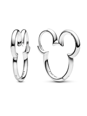 Disney Mickey Mouse Silhouette Hoop Earrings - Sterling silver