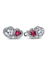 Halo Hearts Stud Earrings - Sterling silver