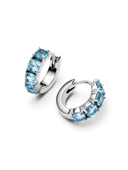 Light Blue Hoop Earrings - Sterling silver