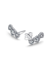 Halo Heart Trilogy Stud Earrings - Sterling silver
