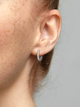 Pavé Heart Hoop Earrings - Sterling silver