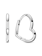 Asymmetrical Heart Hoop Earrings - Sterling silver