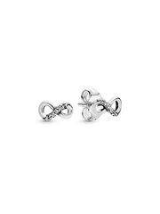 Sparkling Infinity Stud Earrings - Sterling silver