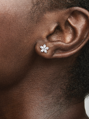 FINAL SALE - Sparkling Snowflake Stud Earrings - Sterling silver